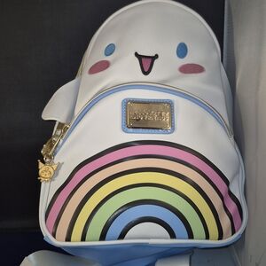 White Kids Rainbow Backpack with Pink & Blue Accents Hello Kitty And Watch